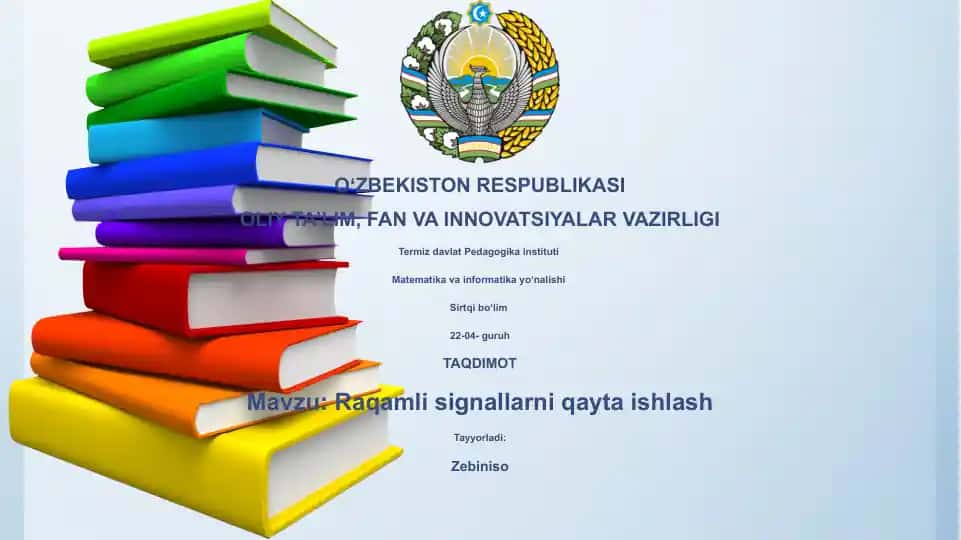 Raqamli signallarni qayta ishlash
