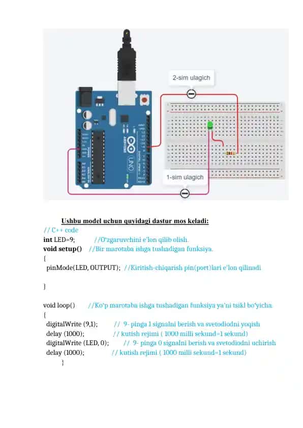 Arduino dasturlash tili dasturi
