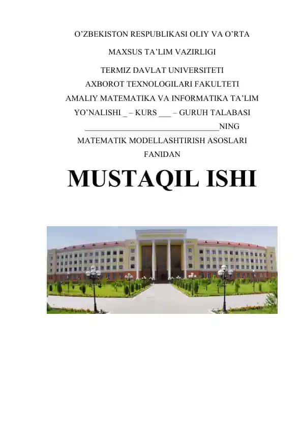 Statistik modellashtirish asoslari