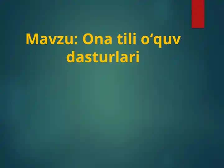 Ona tili oʻquv dasturlari