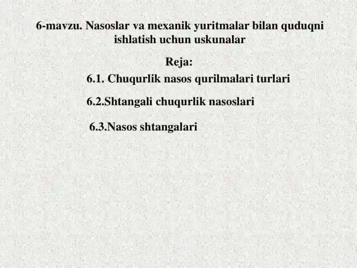 Chuqurlik nasos qurilmalari