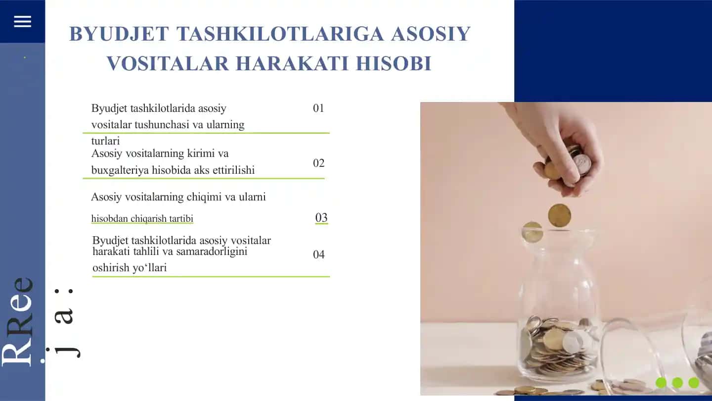 BYUDJET TASHKILOTLARIGA ASOSIY VOSITALAR HARAKATI HISOBI.