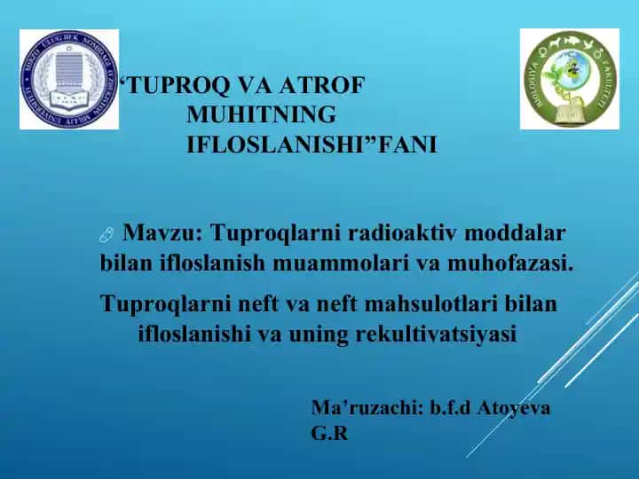 Tuproqlarning neft va neft mahsulotlari bilan ifloslanishi