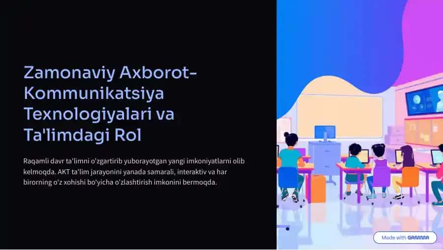 AKT ta'lim jarayonini o'zlashtirish