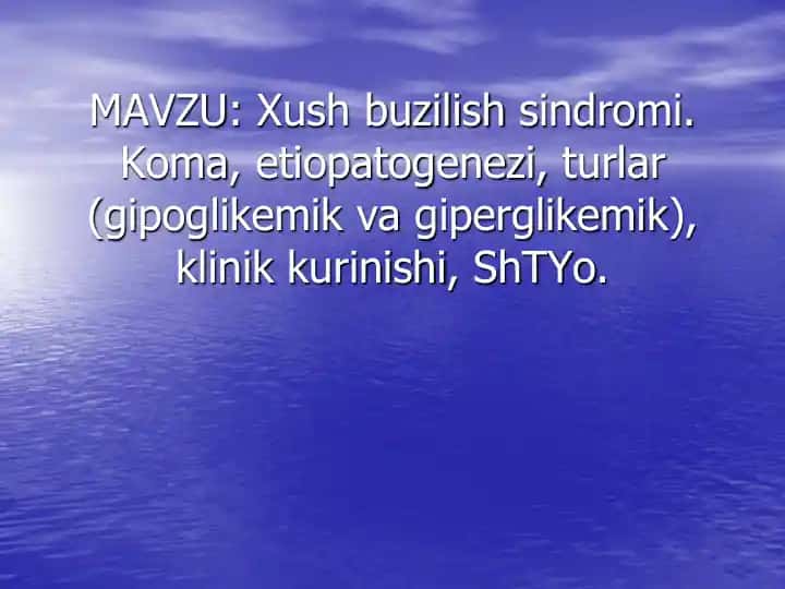 Xush Buzilish Sindromi