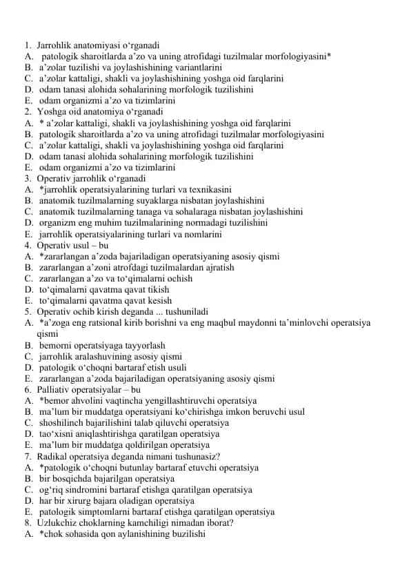 Jarrohlik anatomiyasi