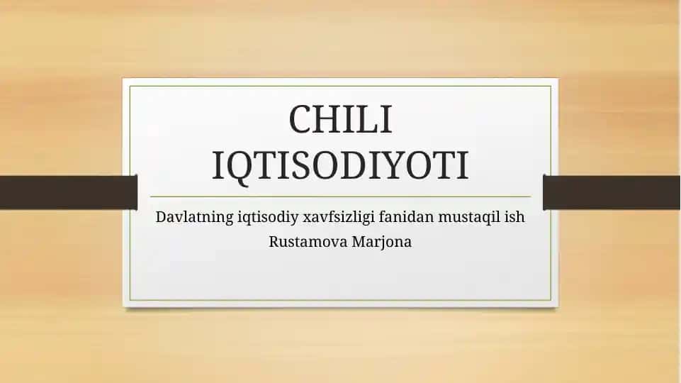 Chili iqtisodiyoti