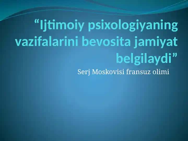Ijtimoiy psixologiya
