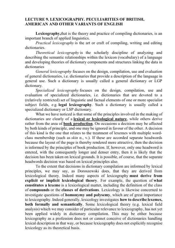 Lexicography
