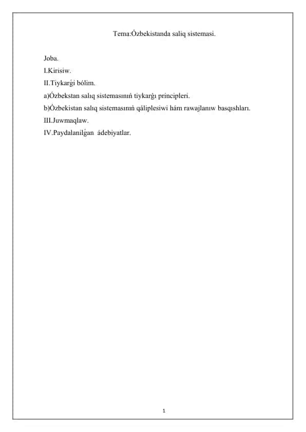 Ózbekistanda salıq sistemasi