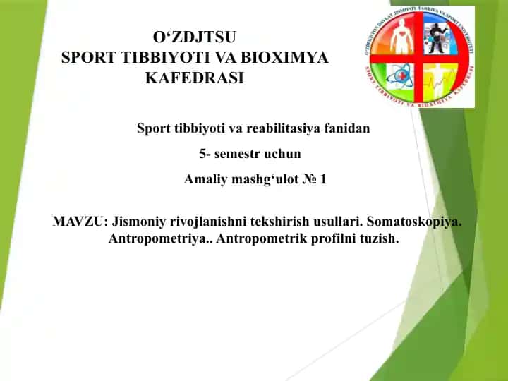 Amaliy Mashq "Jismoniy Rivojlanishni Tekshirish Usullari"