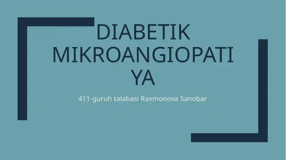 Diabetik mikroangiopatiya