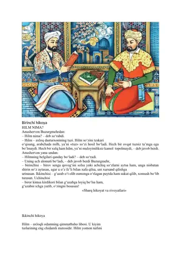 Hilm haqida hikoyalar va ta’riflar to‘plami