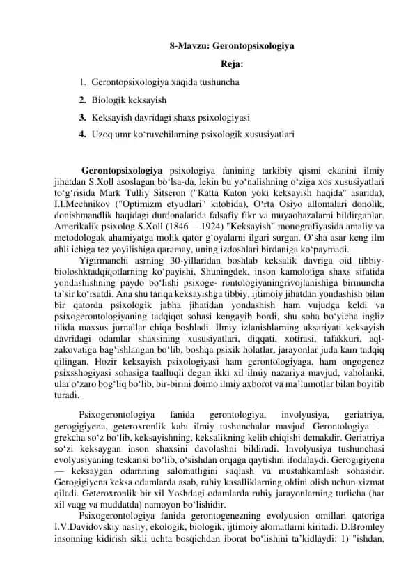 Gerontopsixologiya