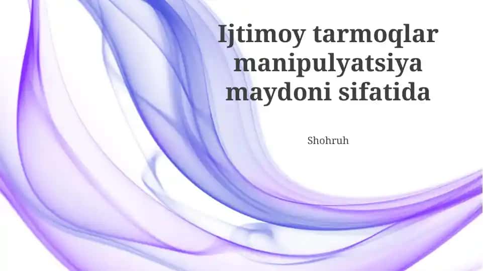 Ijtimoiy tarmoqlar manipulyatsiya maydoni sifatida