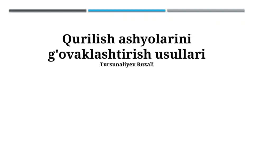 Qurilish ashyolarini g'ovaklashtirish usullari