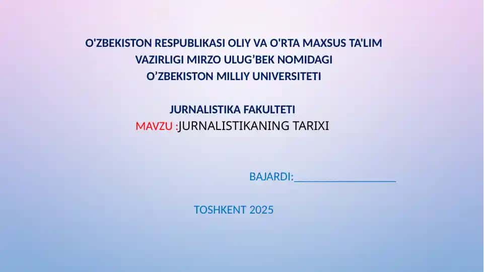 Jurnalistika tarixi
