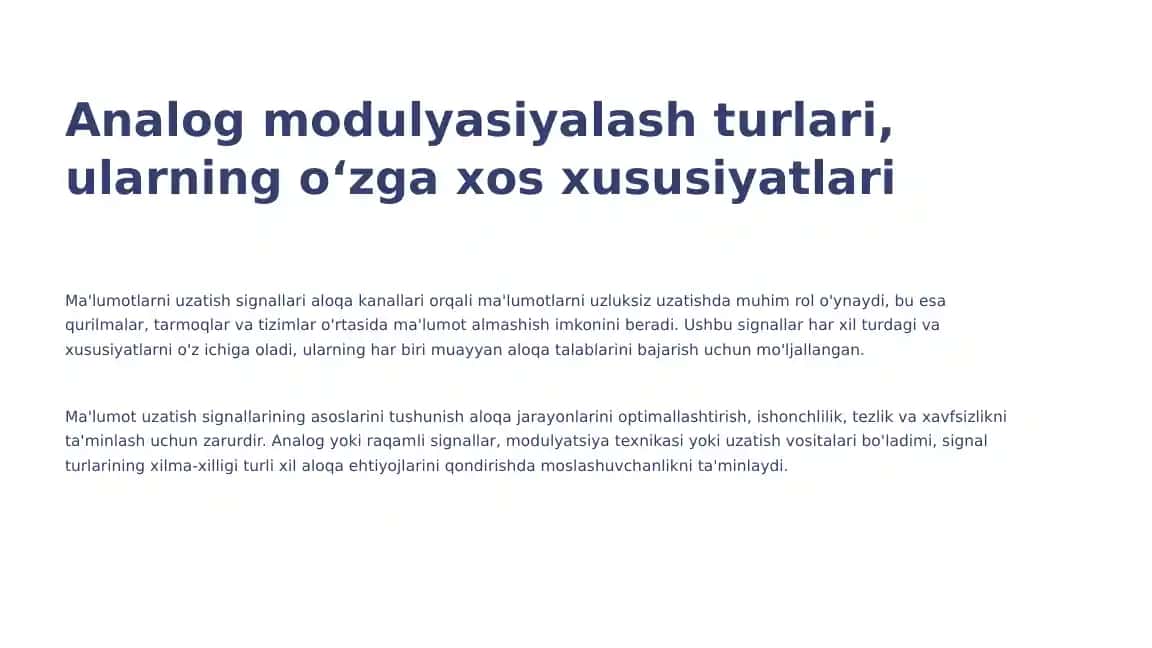 Analogmodulyasiyalashturlari