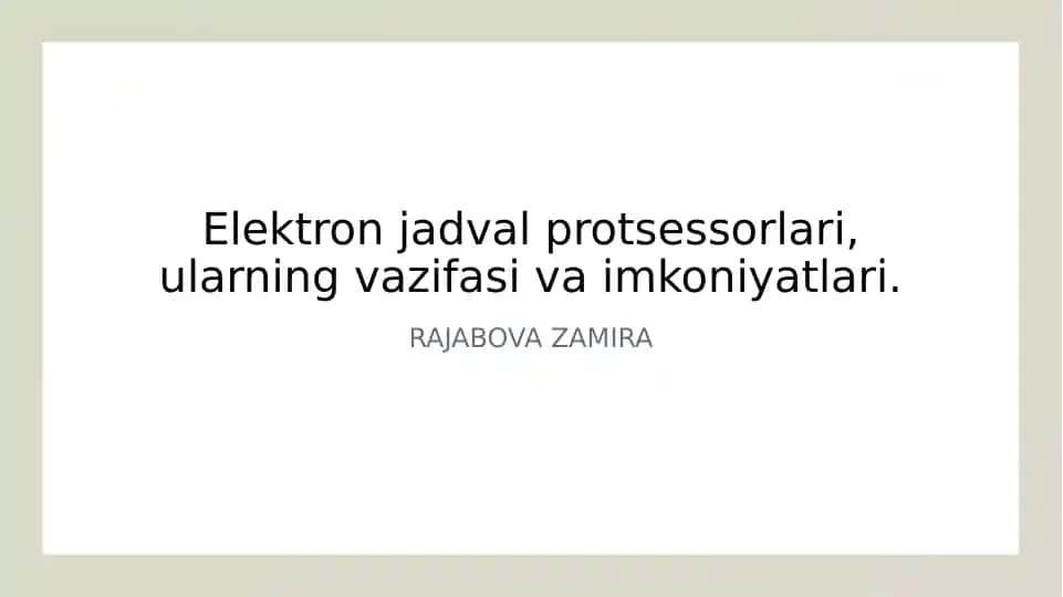 Elektron jadval protsessorlari
