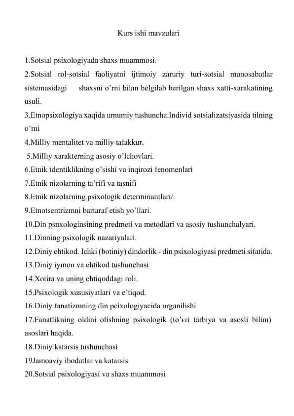 Sotsial psixologiyada shaxs muammolari