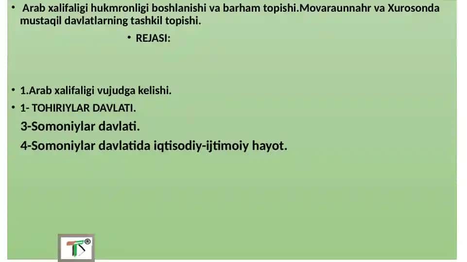 Arab xalifaligi va Movarounnahr