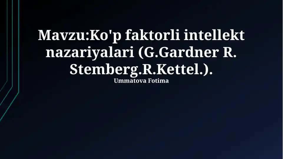 Ko'p faktorli intellekt nazariyalari