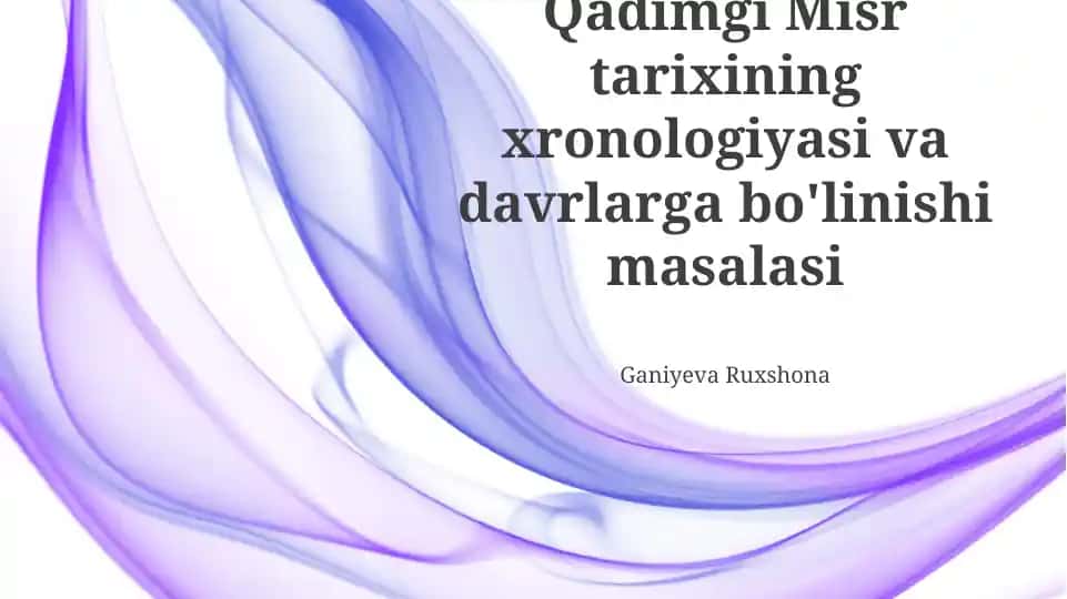 Qadimgi Misr tarixining xronologiyasi va davrlarga bo'linishi masalasi
