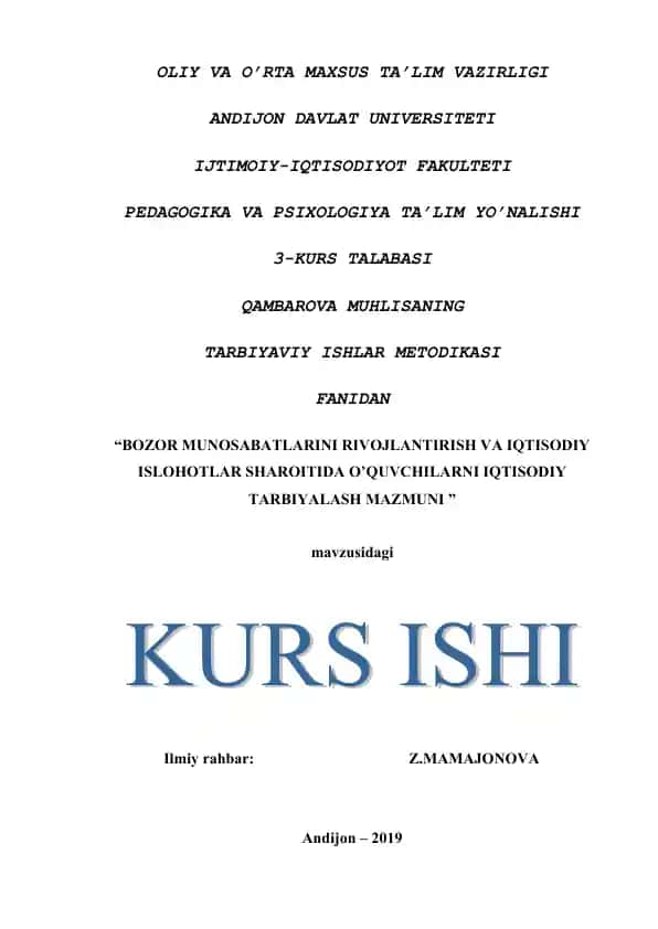 TARBIYAVIY ISHLAR METODIKASI