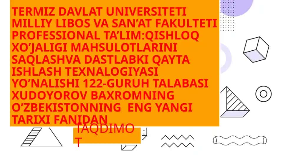 Milliy urf odatlar va qadriyatlar