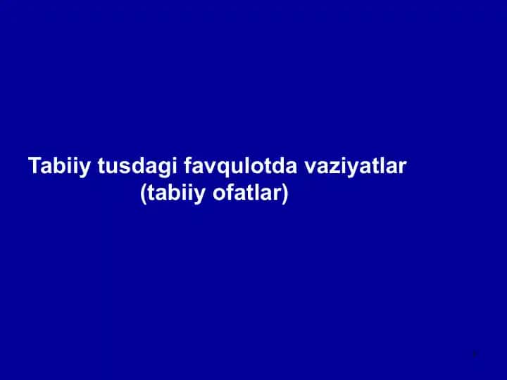Zilzila - Tabiiy Ofatlar