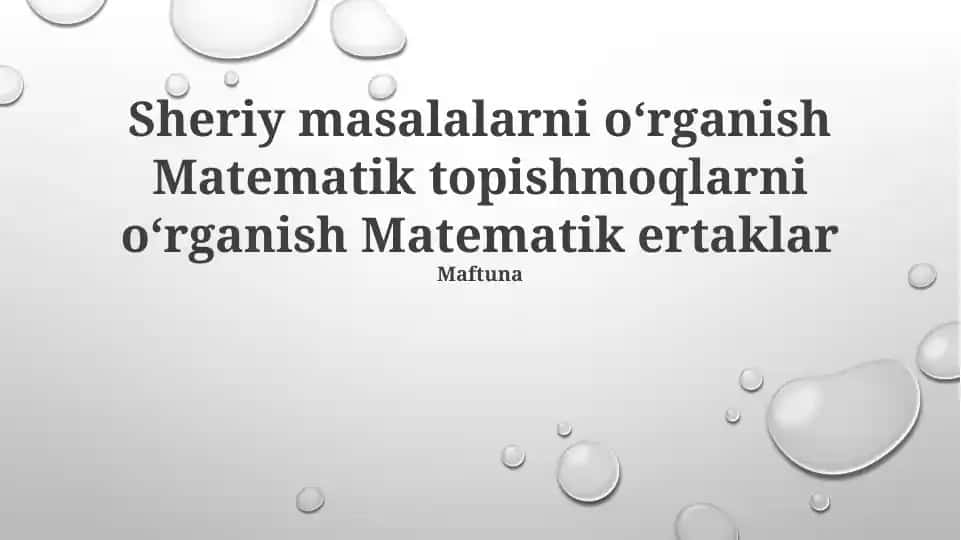 Taqqoslash va Tahlil