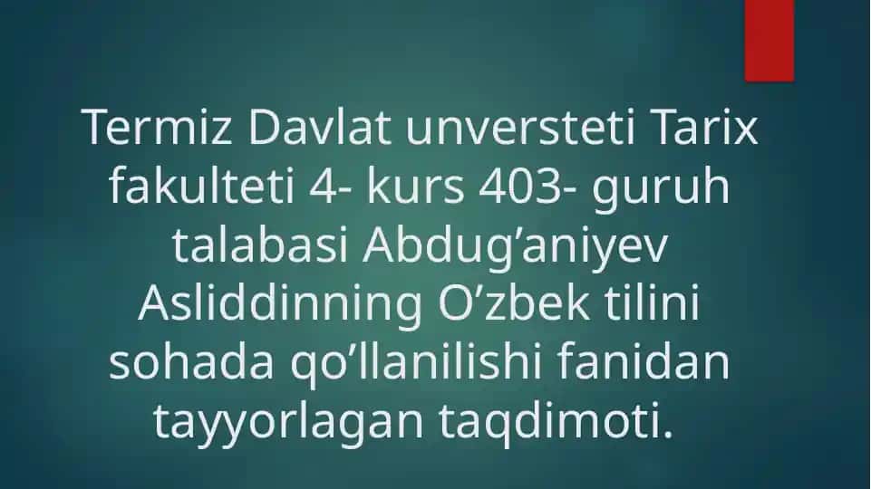 Taqdimot "Dalolatnoma haqida umumiy ma'lumot"