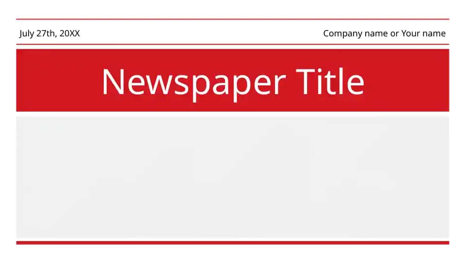 Newspaper Template