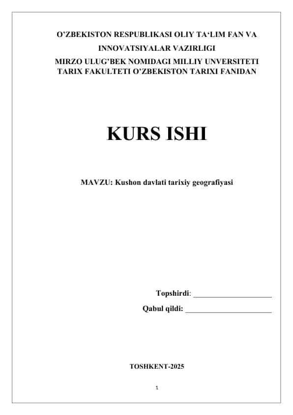 Kushon davlati tarixiy geografiyasi