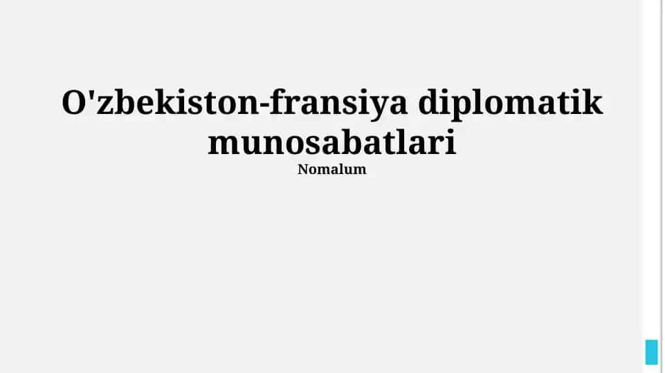 O‘zbekiston–Fransiya diplomatik munosabatlari