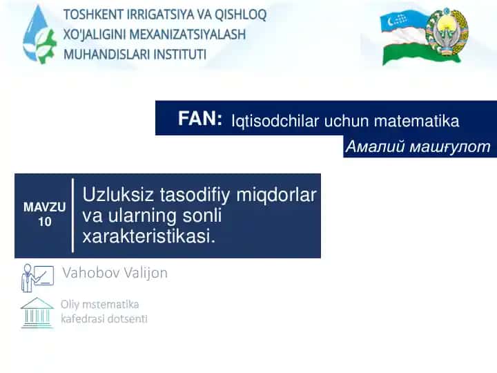 Iqtisodchilar uchun matematika