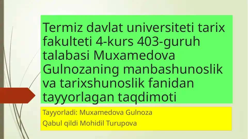 MUSTAQILLIK YILLARIDA TARIX FANINI RIVOJLANISHI