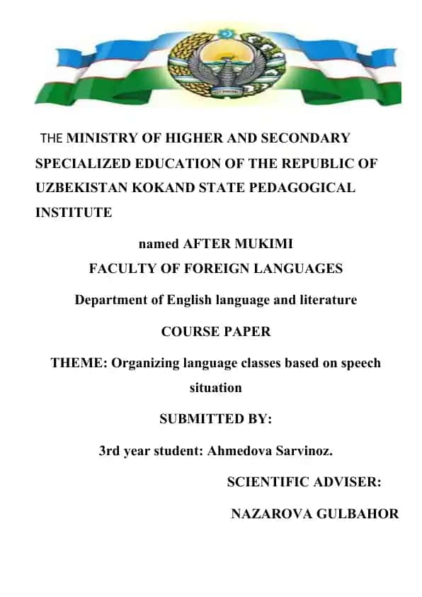 Organizing Language Classes Based on Speech Situation