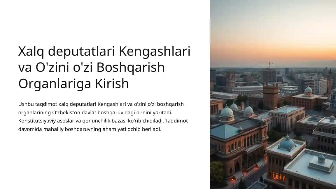 Xalq deputatlari Kengashlari va O'zini o'zi Boshqarish Organlariga Kirish