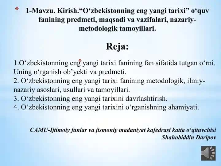 O‘zbekistonning eng yangi tarixi