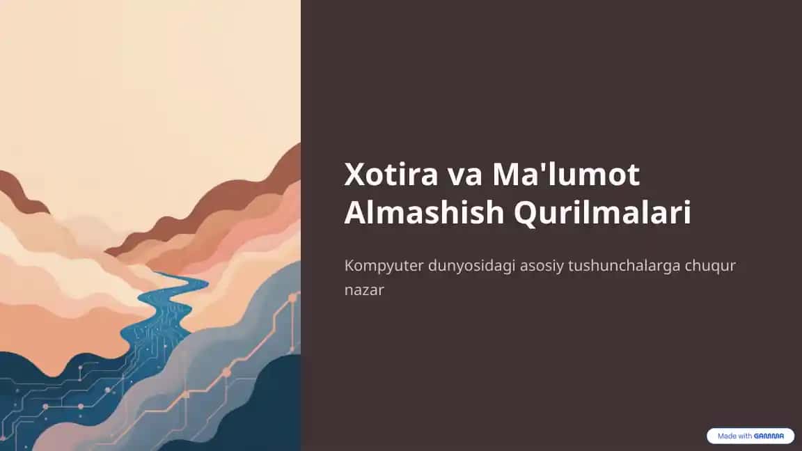 Xotira va Ma'lumot Almashish Qurilmalari