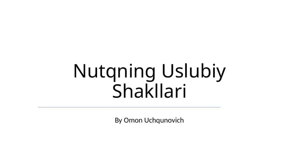 Nutqning Uslubiy Shakllari