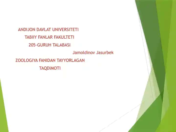 ZOOLOGIYA TAQDIMOTI