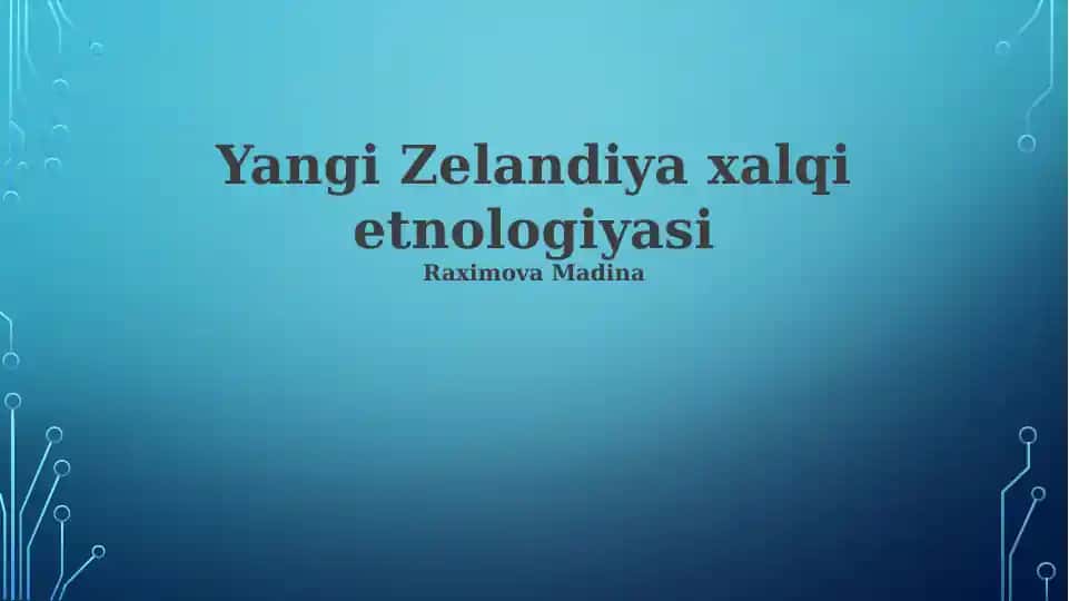 Yangi Zelandiya xalqi etnologiyasi