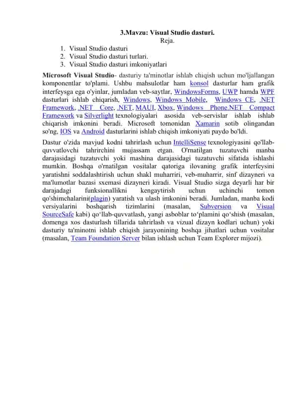 Visual Studio dasturi