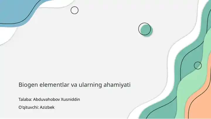 Biogen elementlar va ularning ahamiyati