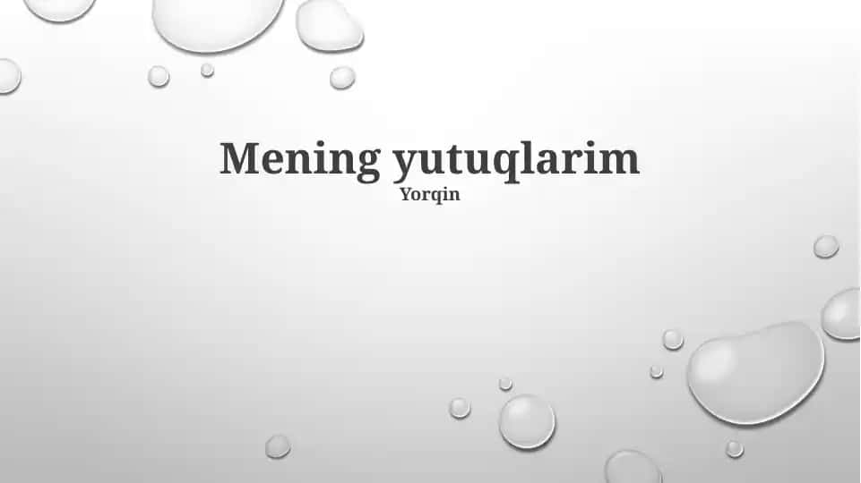 Mening yutuqlarim
