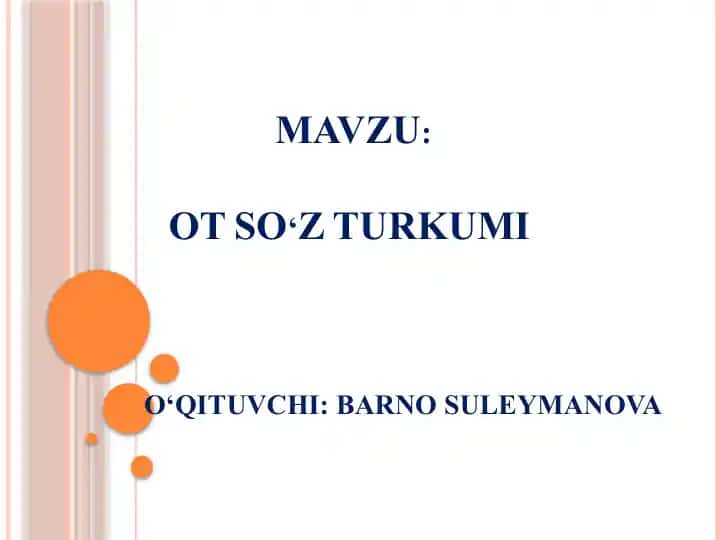 OT SO‘Z TURKUMI