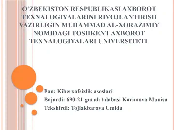 Kiberxafsizlik asoslari