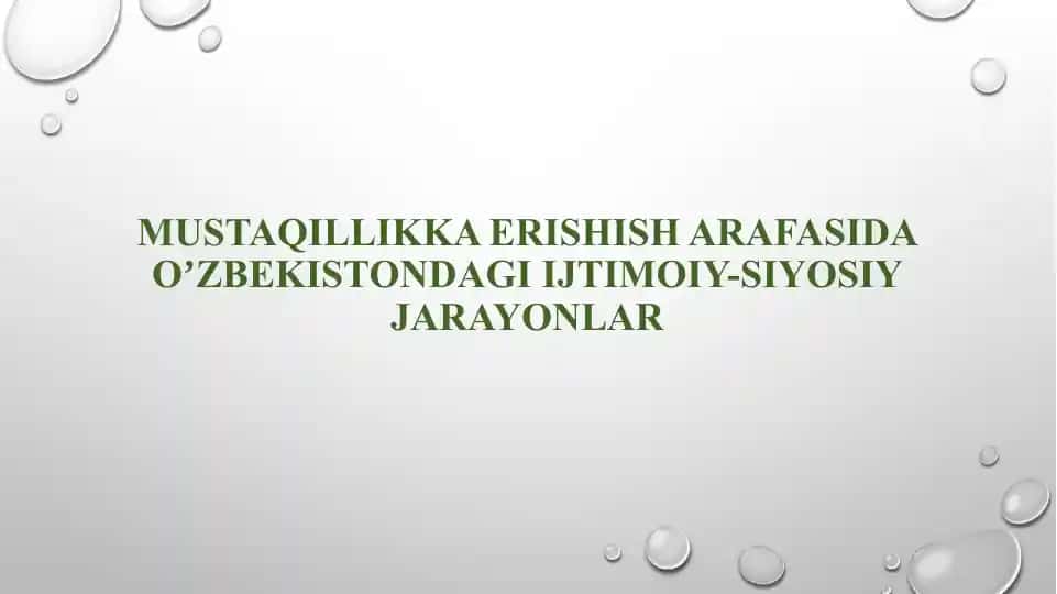 Oʼzbekistonning Mustaqillikka Erishishi